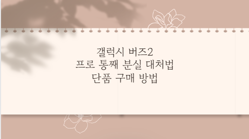 갤럭시 버즈2 프로 통째 분실 대처법 단품 구매 방법