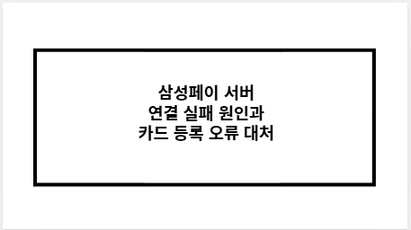 삼성페이 서버 연결 실패 원인과 카드 등록 오류 대처