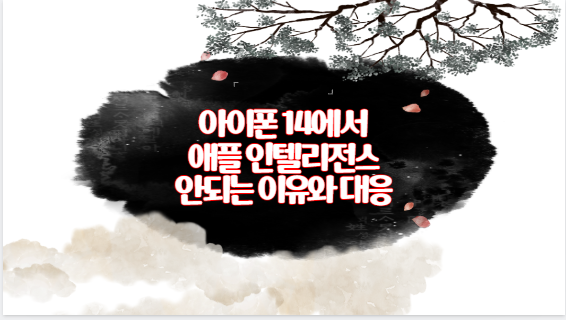 아이폰 14에서 애플 인텔리전스 안되는 이유와 대응