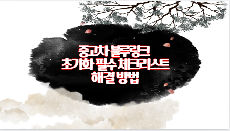 중고차 블루링크 초기화 필수 체크리스트 해결 방법