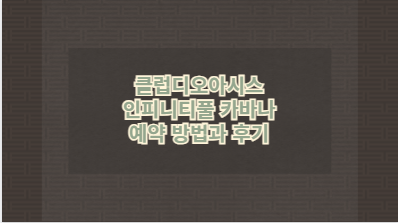 클럽디오아시스 인피니티풀 카바나 예약 방법과 후기