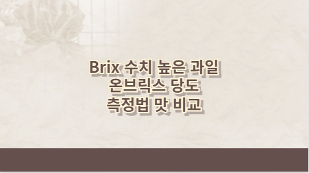 Brix 수치 높은 과일 온브릭스 당도 측정법 맛 비교