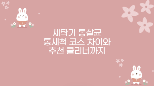 세탁기 통살균 통세척 코스 차이와 추천 클리너까지