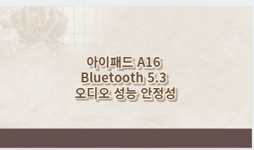 아이패드 A16 Bluetooth 오디오 성능 안정성