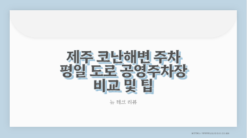 제주 코난해변 주차 평일 도로 공영주차장 비교 및 팁