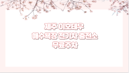 제주 이호테우 해수욕장 전기차 충전소 무료주차
