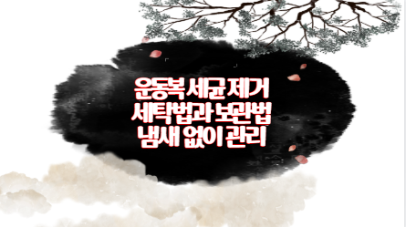 운동복 세균 제거 세탁법과 보관법 냄새 없이 관리