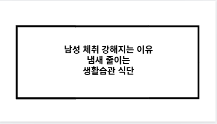 남성 체취 강해지는 이유 냄새 줄이는 생활습관 식단