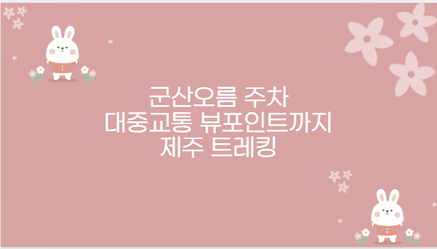 군산오름 주차 대중교통 뷰포인트까지 제주 트레킹