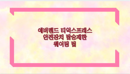 에버랜드 티익스프레스 안전장치 탑승제한 웨이팅 팁