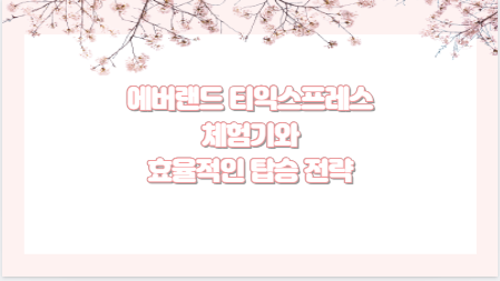 에버랜드 티익스프레스 체험기와 효율적인 탑승 팁
