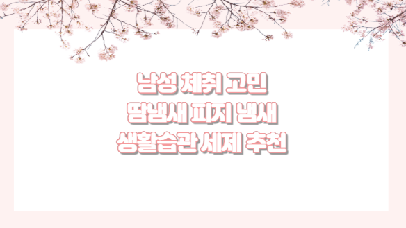 남성 체취 고민 땀냄새 피지 냄새 생활습관 세제 추천