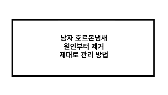 남자 호르몬냄새 원인부터 제거 제대로 관리 방법