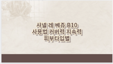 샤넬 레 베쥬 B10 사용법 커버력 지속력 피부타입별