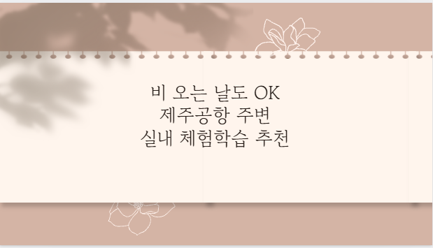 비 오는 날도 OK 제주공항 주변 실내 체험학습 추천