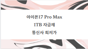 아이폰17 Pro Max 1TB 자급제 통신사 최저가