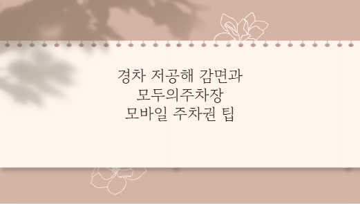 경차 저공해 감면과 모두의주차장 모바일 주차권 팁