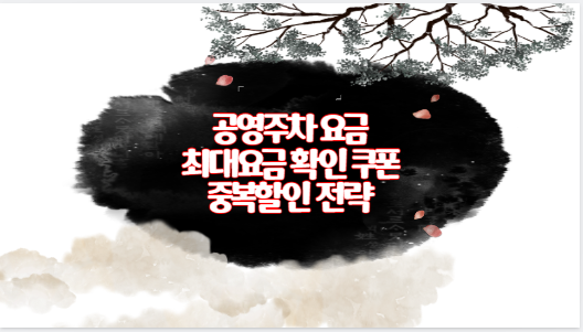 공영주차 요금 최대요금 확인 쿠폰 중복할인 전략