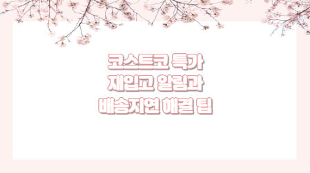 코스트코 특가 재입고 알림과 배송지연 해결 팁