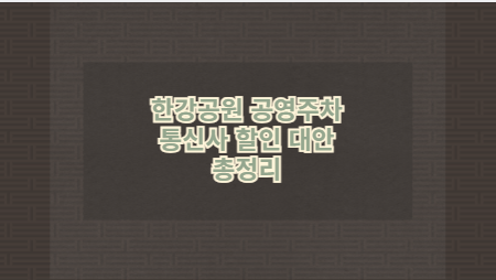 한강공원 공영주차 통신사 할인 대안 총정리