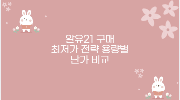 알유21 구매 최저가 전략 용량별 단가 비교