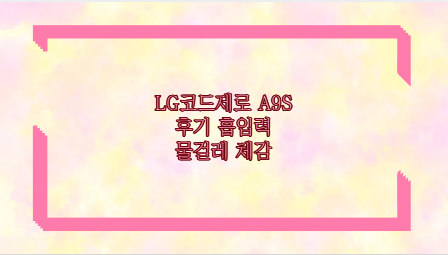 LG코드제로 A9S 후기 흡입력 물걸레 체감