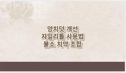 양치덧 개선 자일리톨 사용법 불소 치약 조합