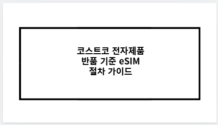 코스트코 전자제품 반품 기준 eSIM 절차 가이드