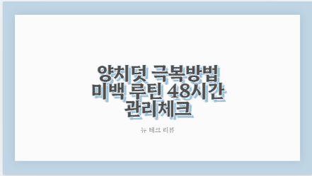 양치덧 극복방법 미백 루틴 48시간 관리체크