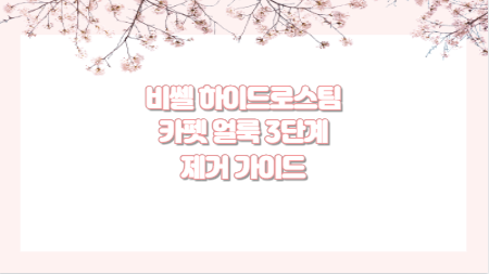 비쎌 하이드로스팀 카펫 얼룩 3단계 제거 가이드