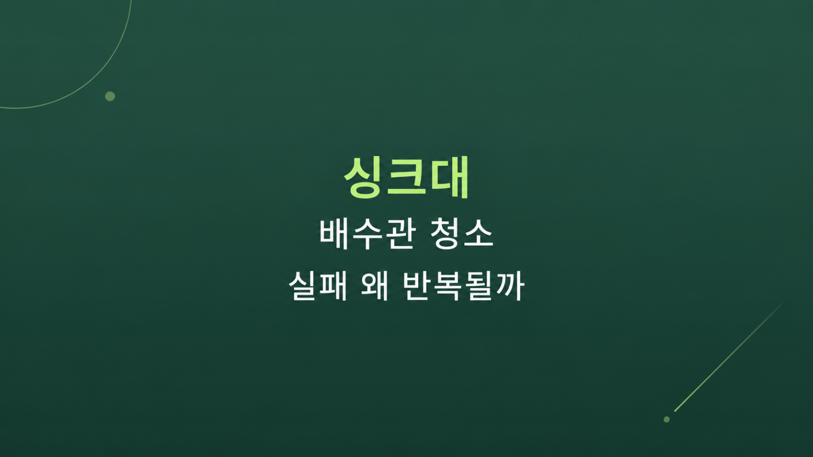 싱크대 배수관 청소 구조 점검 장면