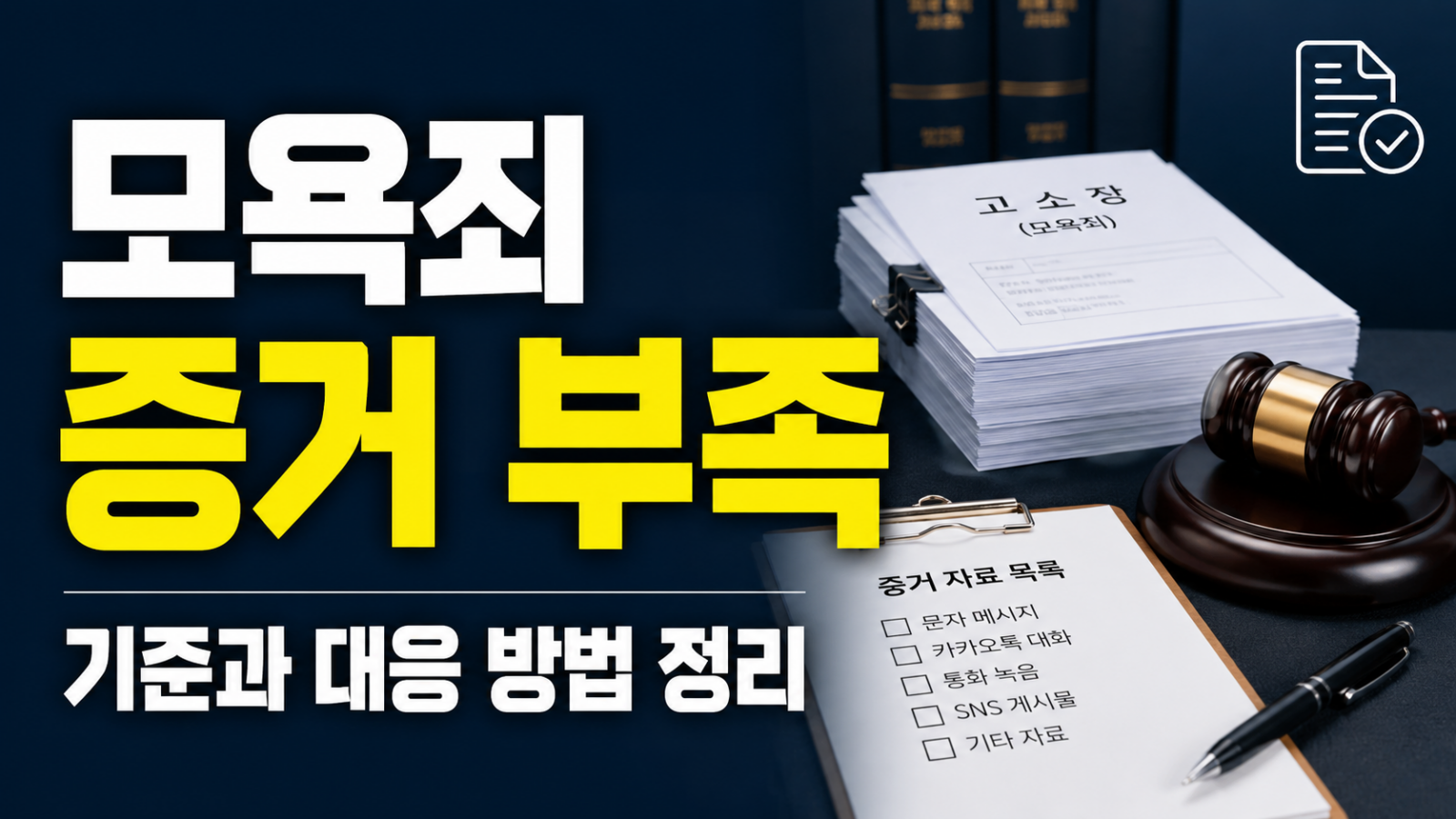 모욕죄 증거 부족 자료 정리 장면