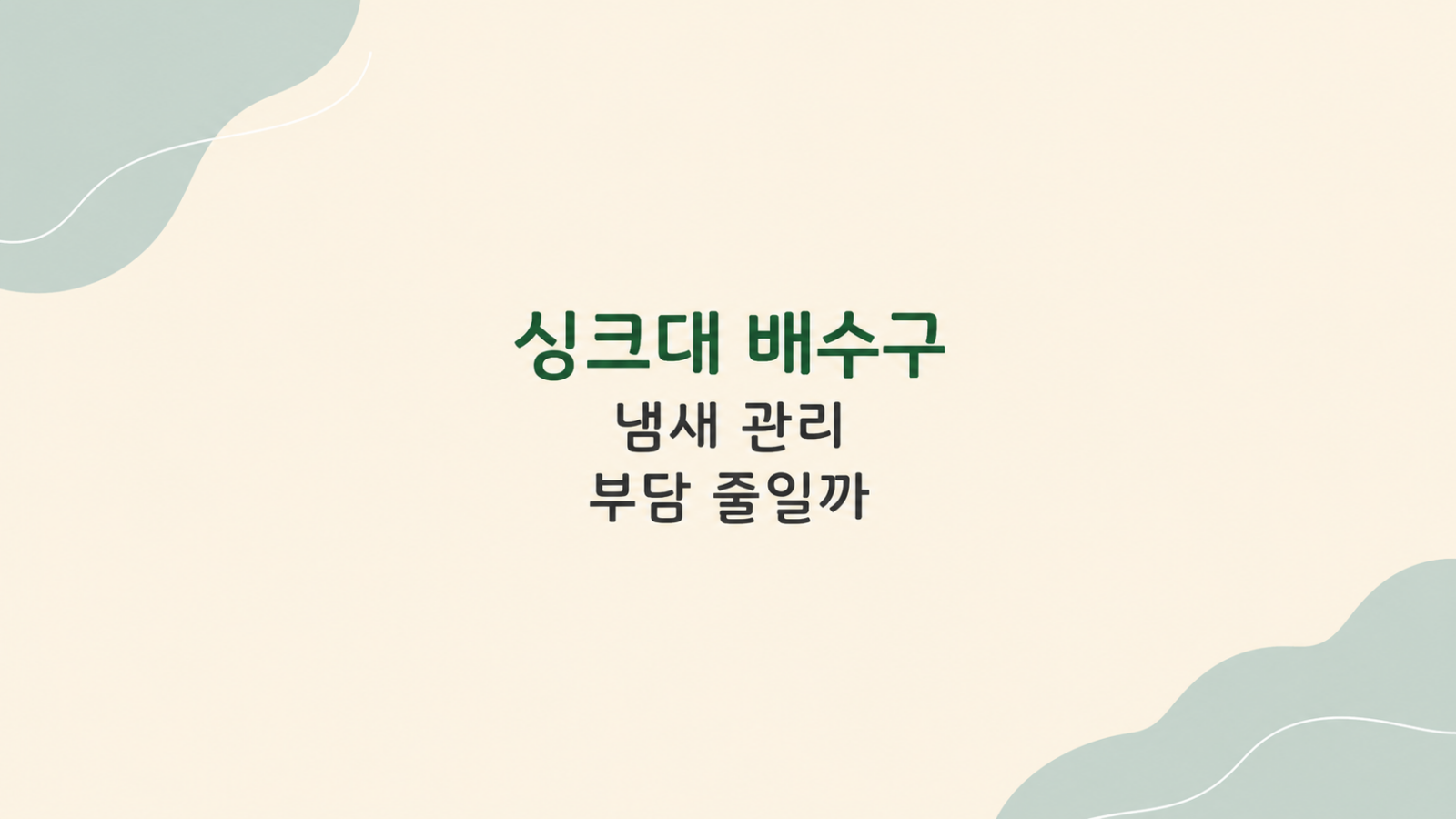 싱크대 배수구 냄새 점검 장면
