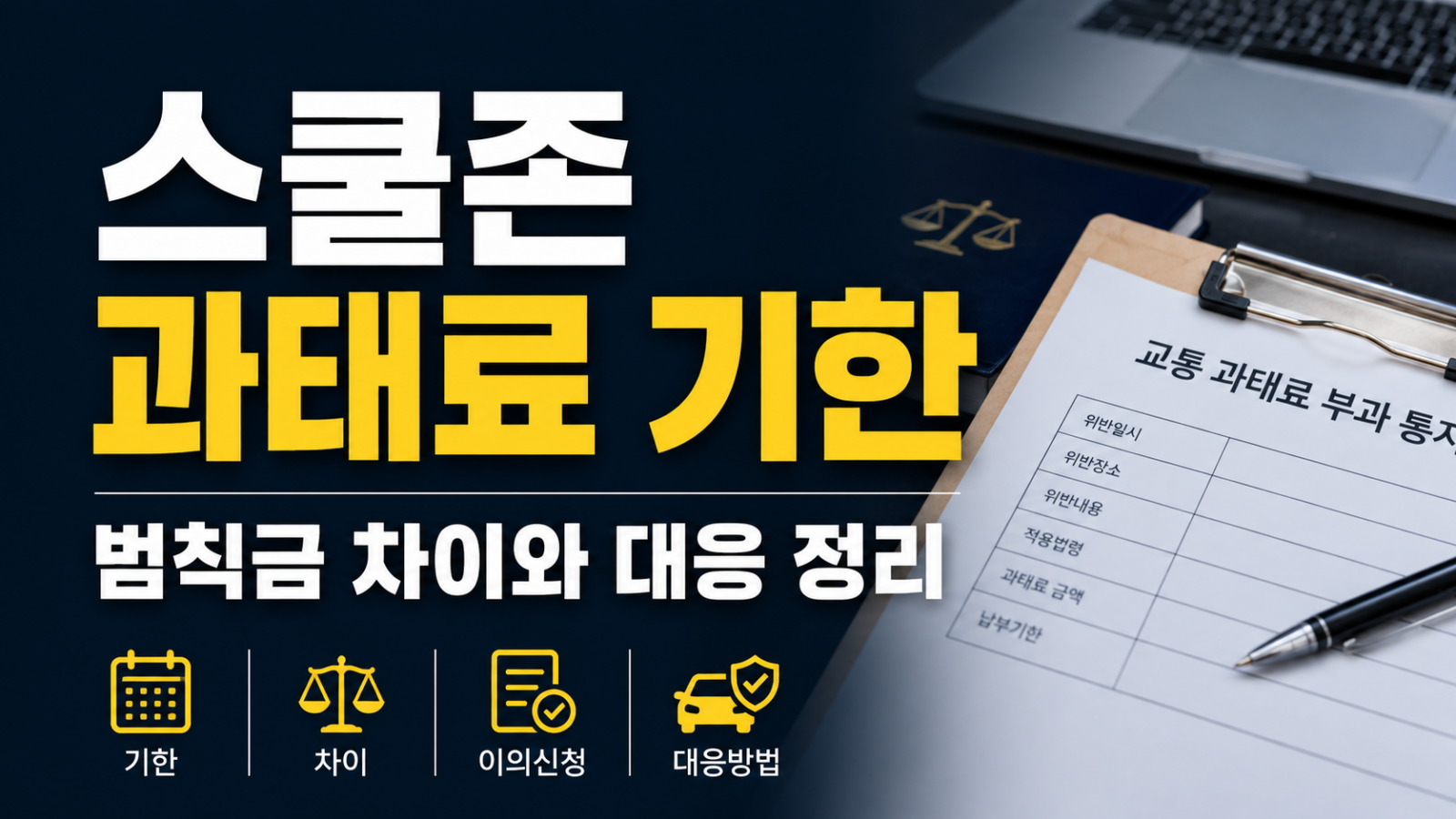 스쿨존 과태료 기한 서류 검토 장면