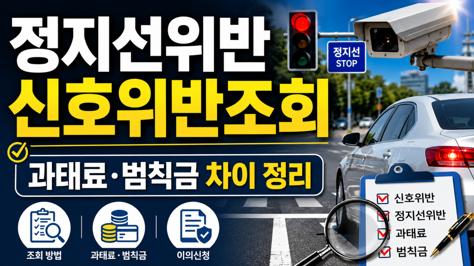 정지선위반 신호위반조회 비교 판단 장면