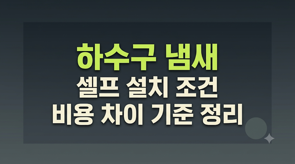 하수구 냄새 셀프 조건을 살피는 배수구 장면
