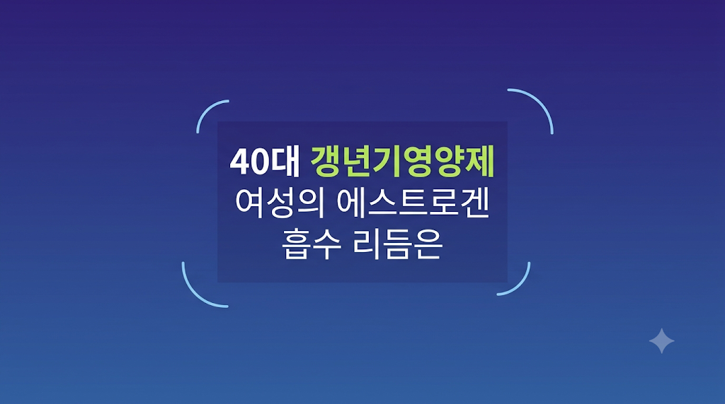 갱년기영양제 흡수 리듬과 섭취시간 비교 장면