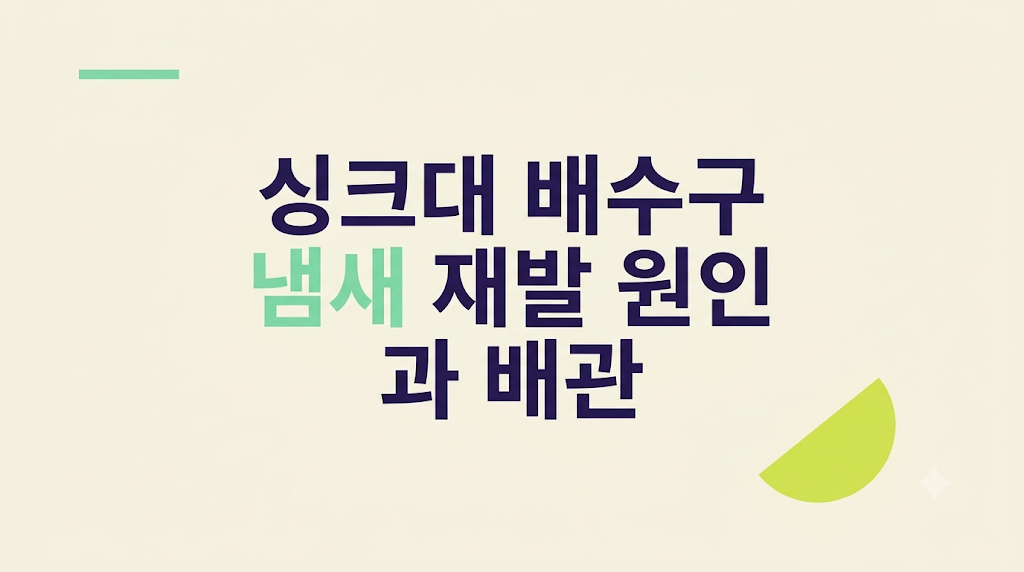 싱크대 배수구 냄새 원인 점검 장면