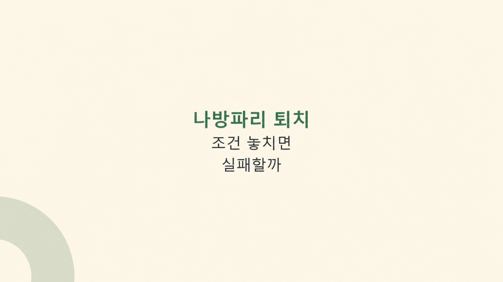 나방파리 퇴치 전 배수구 점검 장면
