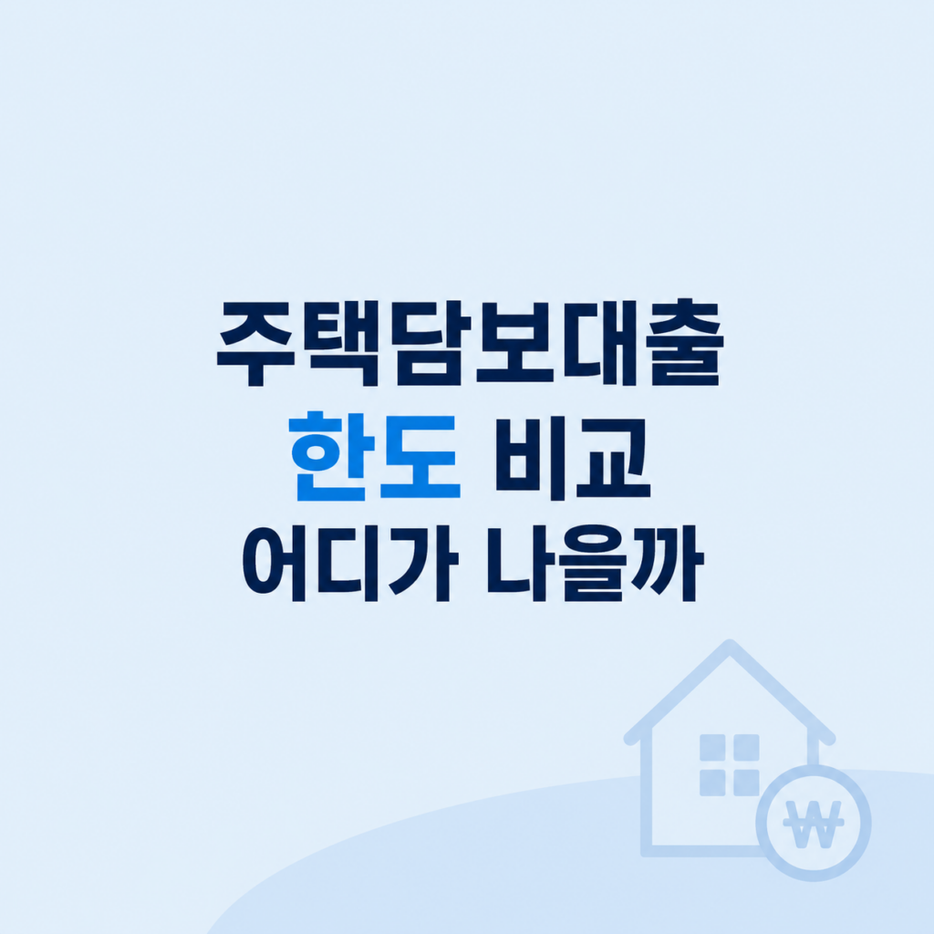 주택담보대출 한도와 상환 조건 비교