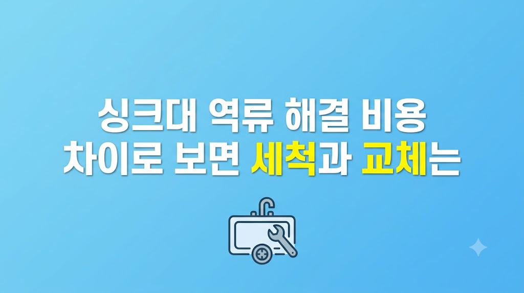 싱크대 역류 해결 전 배관 상태 점검 장면
